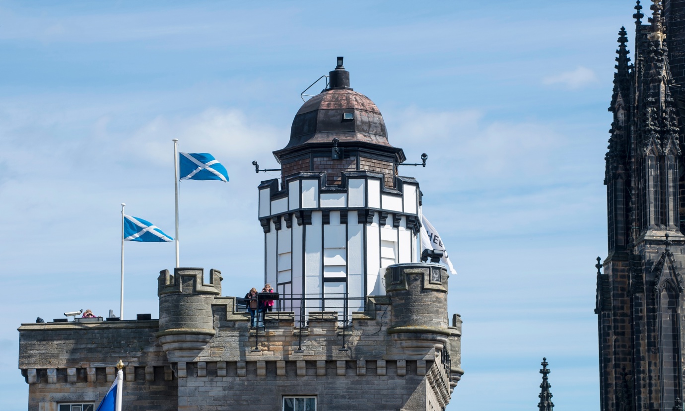 View of Camera Obscura and World of Illusions on the Royal Mile Edinburgh