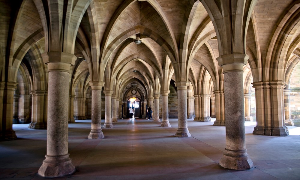 Looking through the Cloisters of University of Glasgow 